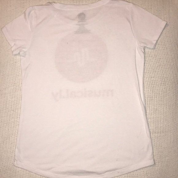 Metallic red and white Musical.ly shirt. - Picture 2 of 3